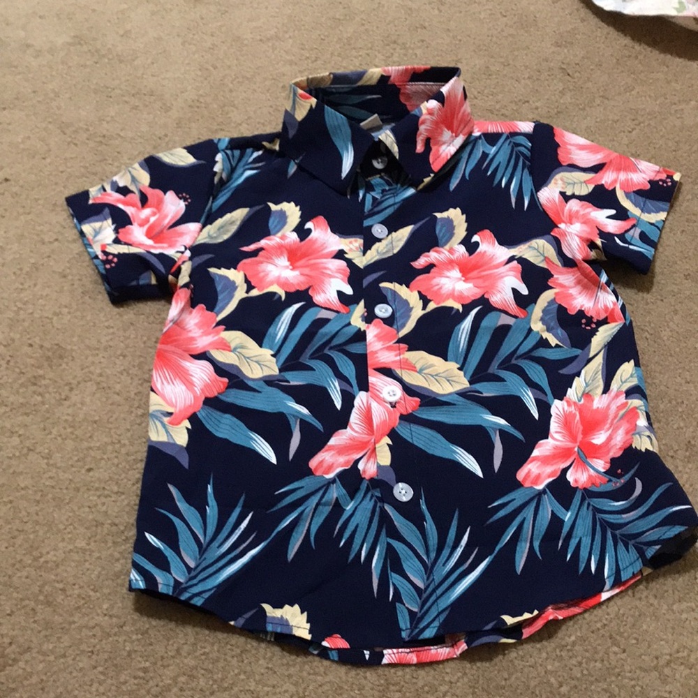 🌸NEW🌸 Baby Boy Hawaiian Flower Top